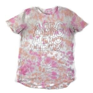 Aeropostale Womens Juniors T Shirt Short Sleeve Pink White Small